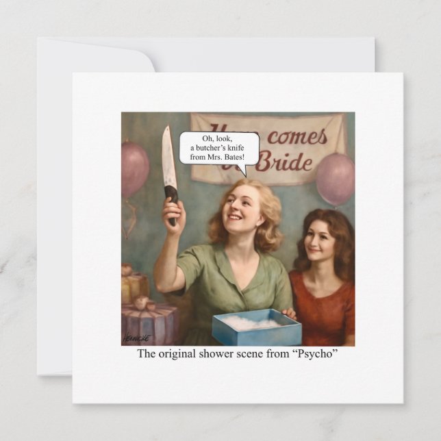 Die originelle Duschszene aus Psycho. Einladung (Vorderseite)