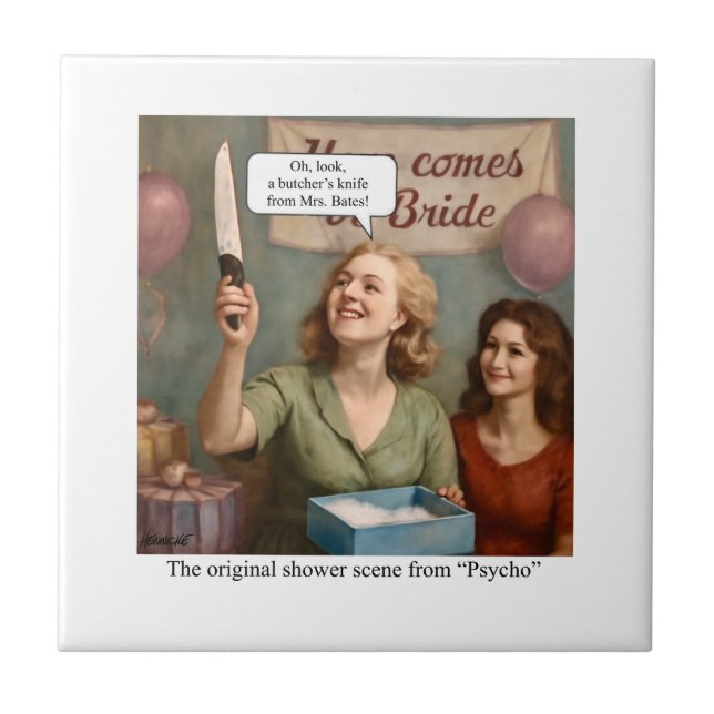 Die originelle Duschszene aus Psycho. Fliese (Vorderseite)