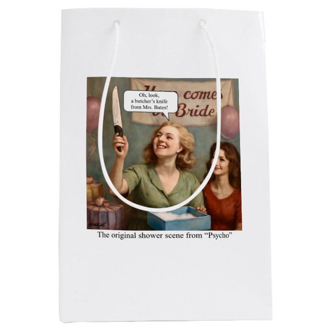 Die originelle Duschszene aus Psycho. Mittlere Geschenktüte (Vorderseite)