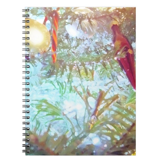 Die Ornamente der Feiertage im Licht Notizblock (Vorderseite)