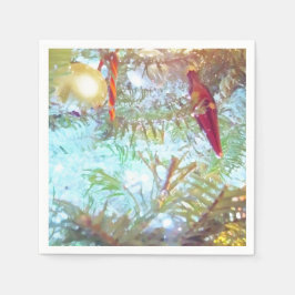 Die Ornamente der Feiertage im Licht Serviette