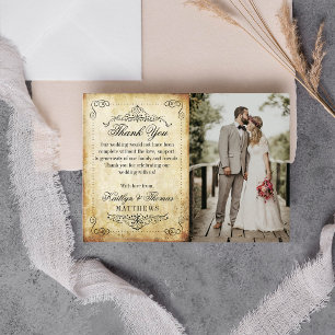 Die Ornate Flourish Vintage Hochzeitskollektion Dankeskarte