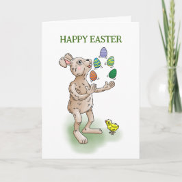 Die Ostersonnenjongliere mit den Ostereiern Karte