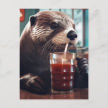 Die Otter Drinks in einem Café
