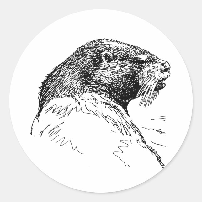 DIE OTTER RUNDER AUFKLEBER (Vorderseite)