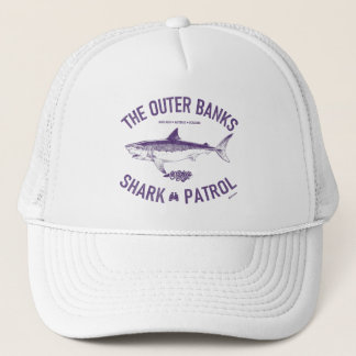 Die Outer Banks Shark Patrol OBX Lila Vintage Truckerkappe
