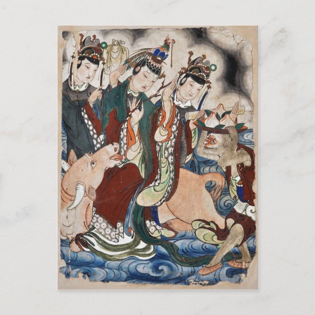 Die Oxfigur der chinesischen Zodiakwand Postkarte (Vorderseite)