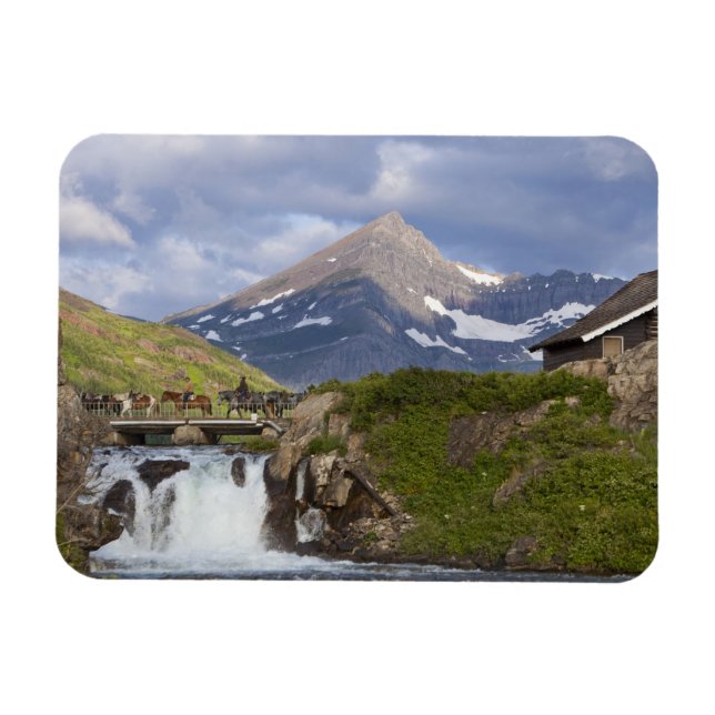 Die Packer führen die Pferde über die Brücke Magnet (Horizontal)