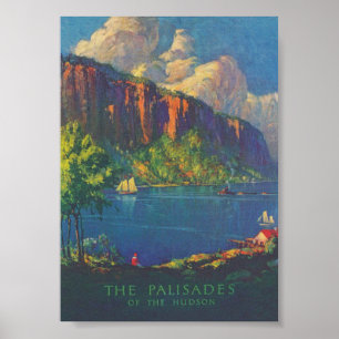 Die Palisaden des Hudson Vintage Travel Poster