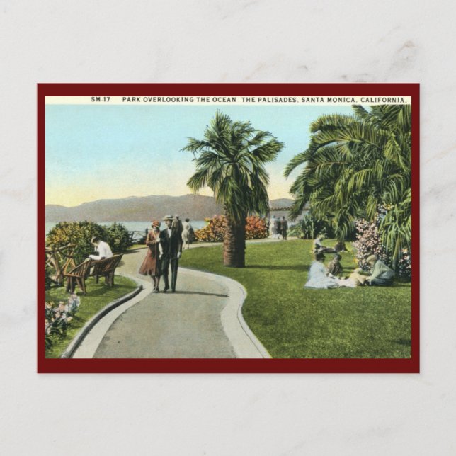 Die Palisaden, Santa Monica Vintag Postkarte (Vorderseite)