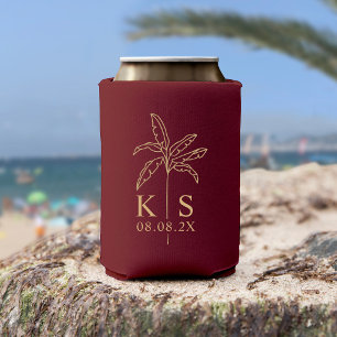 Die Palme des Logos für die Hochzeitsfeier kann d Dosenkühler