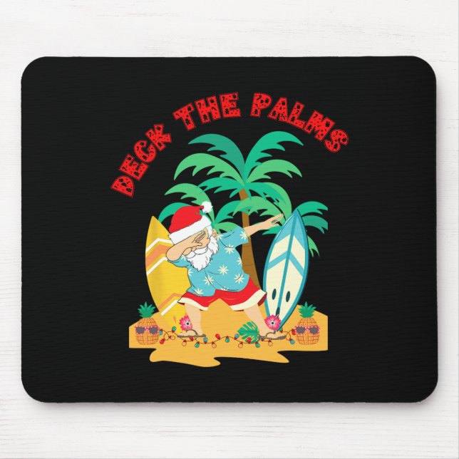 Die Palmen mit dem dabbing Weihnachtsmann schmücke Mousepad (Vorne)