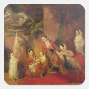 Die Palmer Familie, 1785 Quadratischer Aufkleber