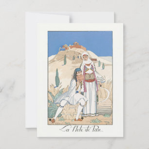 Die Panflöte von George Barbier (1923) Postkarte