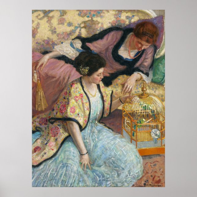 Die Papageien von Frederick Carl Frieseke Poster (Vorne)