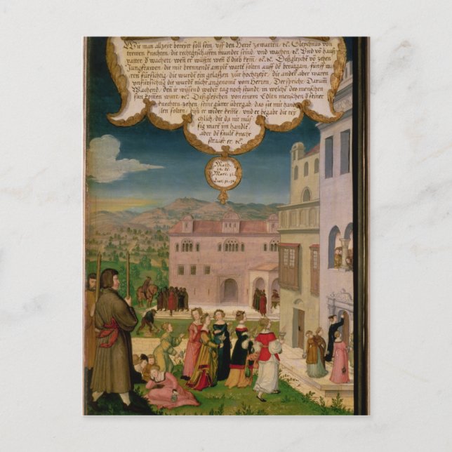 Die Parabel der Weisen und der dummen Jungfrauen Postkarte (Vorderseite)