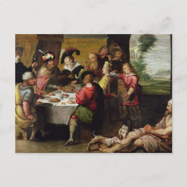 Die Parabel des reichen Mannes und des Lazarus Postkarte (Vorderseite)