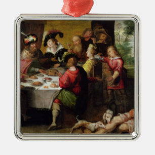 Die Parabel des reichen Mannes und des Lazarus Silbernes Ornament