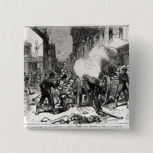 Die Paris-Kommune: Eine Barrikade bei Issy Button (Vorderseite)