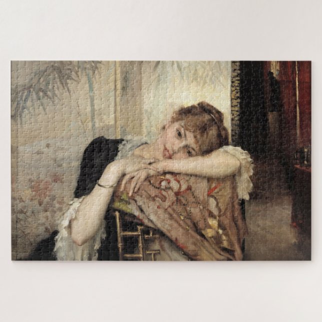 Die Pariserin (Virginie) 1883 von Albert Edelfelt Puzzle (Horizontal)