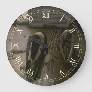 Die Parkettabschleifer von Gustave Caillebotte Große Wanduhr