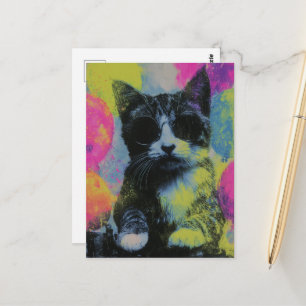 Die Party-Katze Postkarte