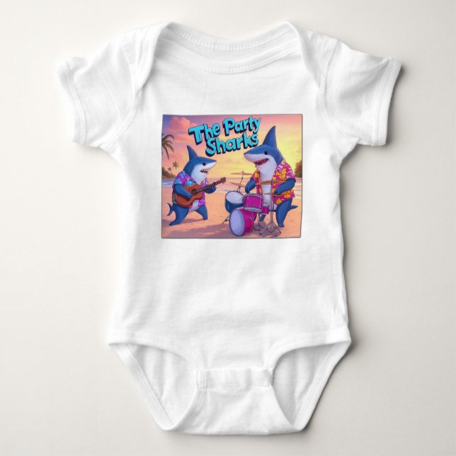 Die Party Sharks Band Baby Strampler (Vorderseite)