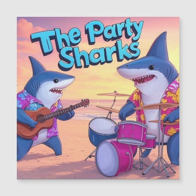 Die Party Sharks Band Magnetkarte (Vorderseite)