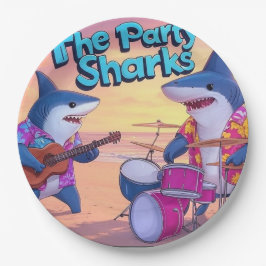 Die Party Sharks Band Pappteller