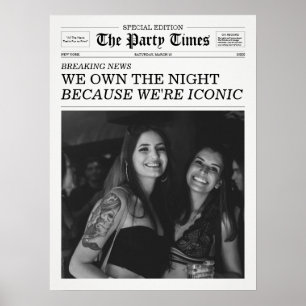 Die Party Times Zeitung, weil wir eifersüchtig sin Poster