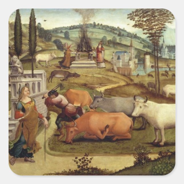 Die Passionen von Pasiphae, Ehefrau von König Mino Quadratischer Aufkleber (Vorderseite)