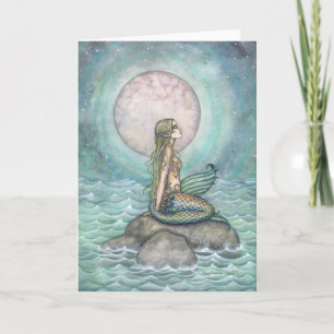 Die Pastell-Meer-Fantasie-Meerjungfrau-Kunst Karte