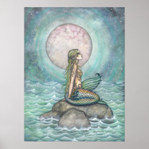 Die Pastell-Meerjungfrau-Fantasie-Aquarell-Kunst Poster