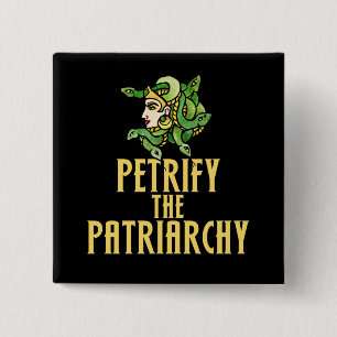 Die patriarchalische Medusa Feminist verheiligen Button