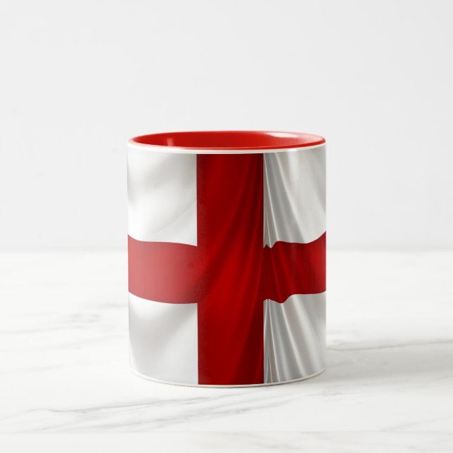 Die patriotische Flagge von St. George Cross in En Zweifarbige Tasse (Mittel)