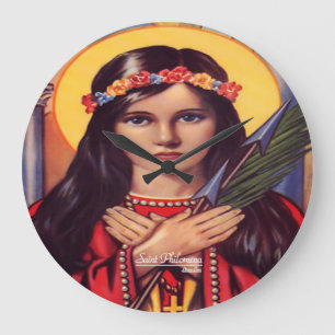 Die Patronin der Jugend von Saint Philomena Große Wanduhr