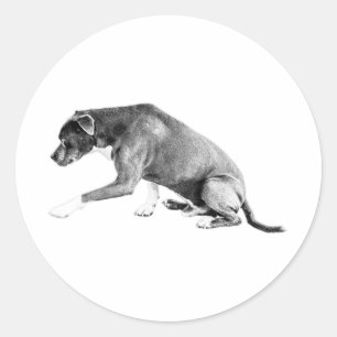 Die Pawshake - Pitbull Mix Runder Aufkleber