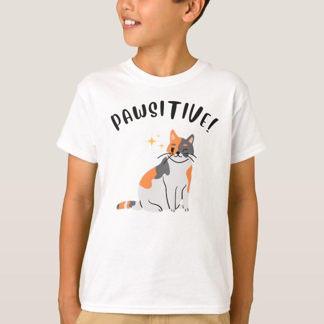 Die PAWSITIVE Katze - Kinder T-Shirt (Vorderseite)