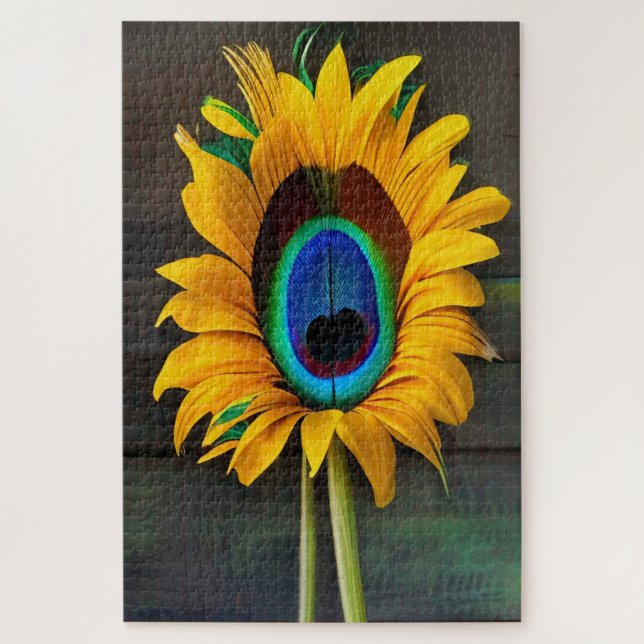 Die Peacock SunFeather-Blume Puzzle (Vertikal)