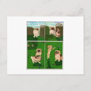 Die Pekingese Feiertagspostkarte