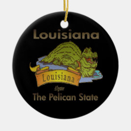 Die Pelikan-Staats-Louisiana-Alligatorverzierung Keramikornament