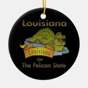 Die Pelikan-Staats-Louisiana-Alligatorverzierung Keramikornament