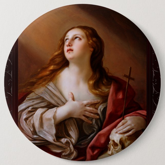 Die Penitent Magdalene von Guido Reni Button (Vorderseite)