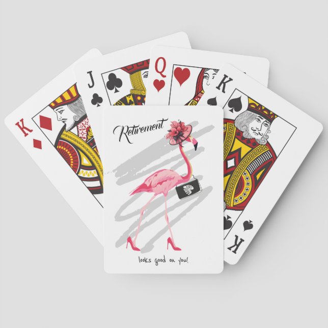 Die Pensionierung steht dir gut! Chic Classy Flami Spielkarten (Rückseite)