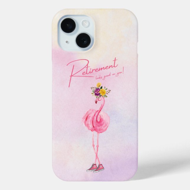 Die Pensionierung steht dir gut! Flamingo in Sneak Case-Mate iPhone Hülle (Rückseite)