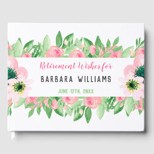 Die Pensionierung wünscht rosa Farbe Gästebuch