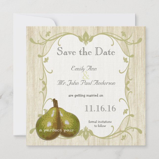 Die perfekte Birne Save the Date (Vorderseite)