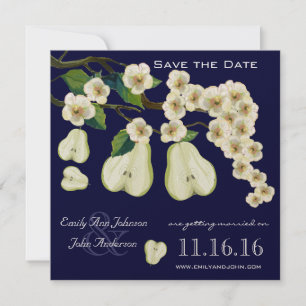 Die perfekte Birnenblütenzweig-Save-the-Date Einladung