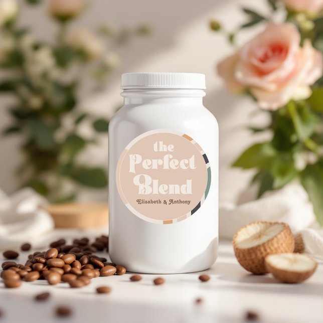 Die perfekte Blend Boho Round-Gastgeschenk Hochzei Runder Aufkleber (The Perfect Blend Boho Round Wedding Favor Classic Round Sticker)