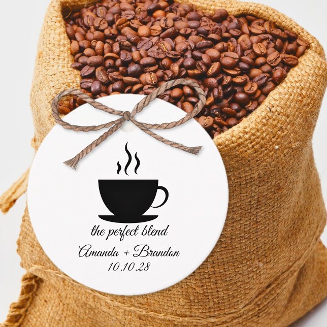 Die perfekte Blend-Kaffeehe Vielen Dank Geschenkanhänger (The Perfect Blend Coffee Wedding Thank You Favor Tag)